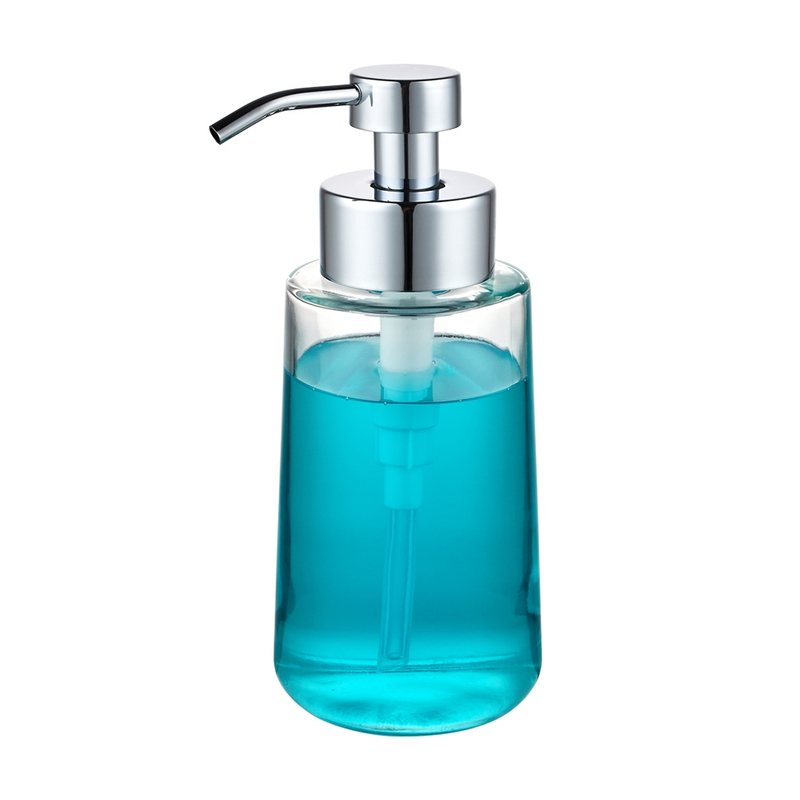 LA38 450ml Glass Soap Dispenser with Stainless Steel Pump - Versatile for Lotion & Foam