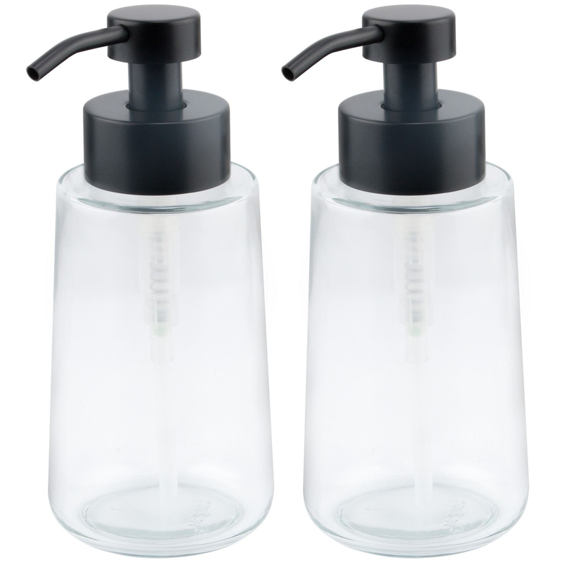 LA38 450ml Glass Soap Dispenser with Stainless Steel Pump - Versatile for Lotion & Foam