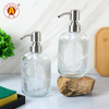 LA08 300ml Glass Soap Dispenser with Stainless Steel Pump - Elegant & Durable